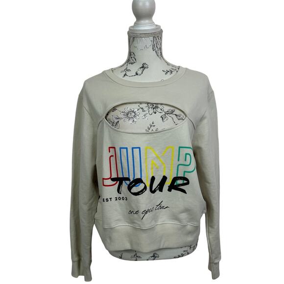 Vintage Jump Tour 2003 One Epic Tour Front Cut Out Crop Sweatshirt Size XL - Picture 1 of 6